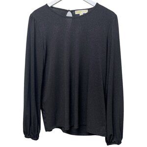 MICHAEL Michael Kors Black Sparkle Top M/L Womens Stretch Jersey Evening Top